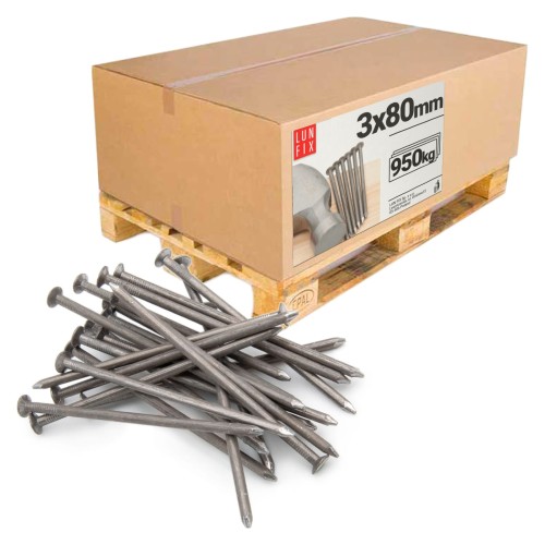 Stavební hřebíky 3x80 mm 3" černé 950kg paleta