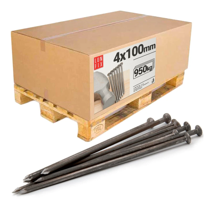Stavební hřebíky 4x100 mm 4" černé 950kg paleta