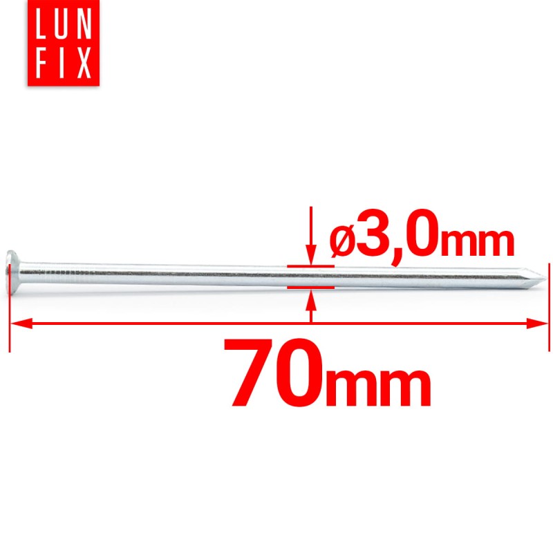Gwoździe budowlane 3x70 mm ocynkowane 1kg
