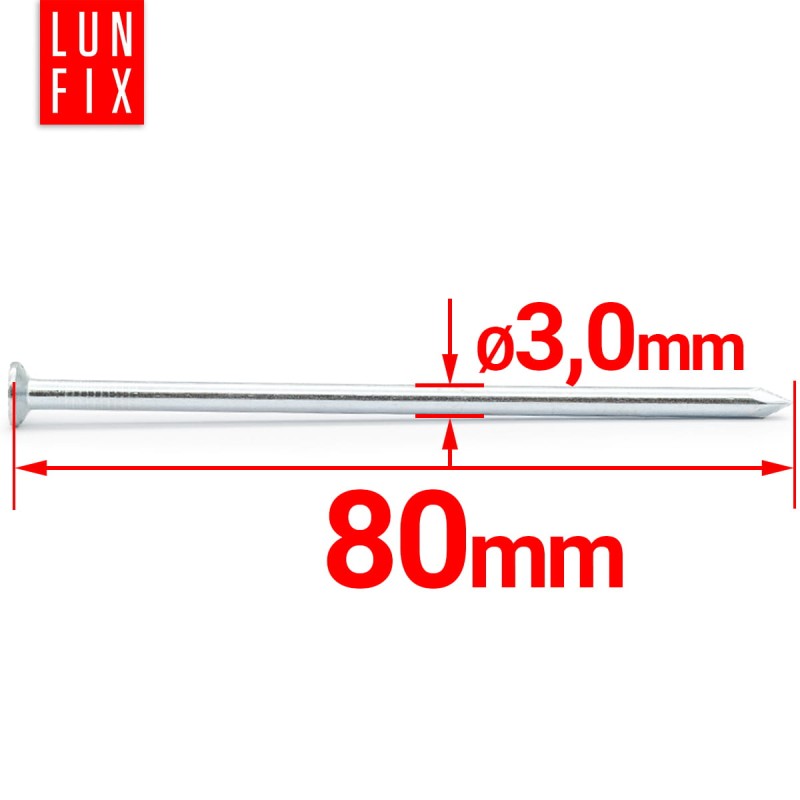 Gwoździe budowlane 3x80 mm 3 cale ocynkowane 1kg