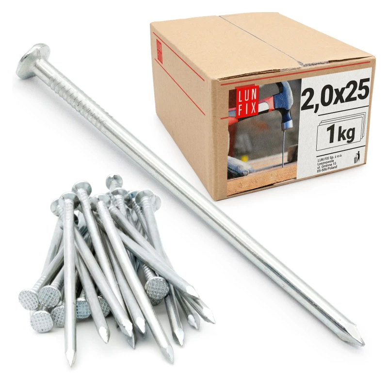 Stavební hřebíky 2x25 mm 1" pozinkované 1kg