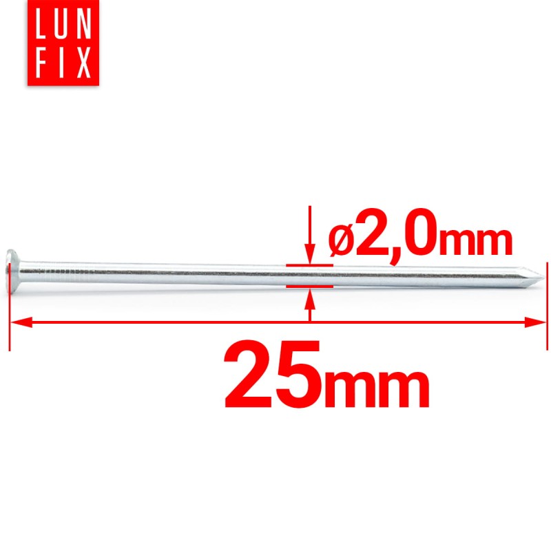 Gwoździe budowlane 2x25 mm 1" ocynkowane 5kg
