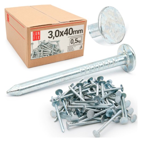 Hřebíky na lepenku 3x40 mm 1,5" 0,5 kg