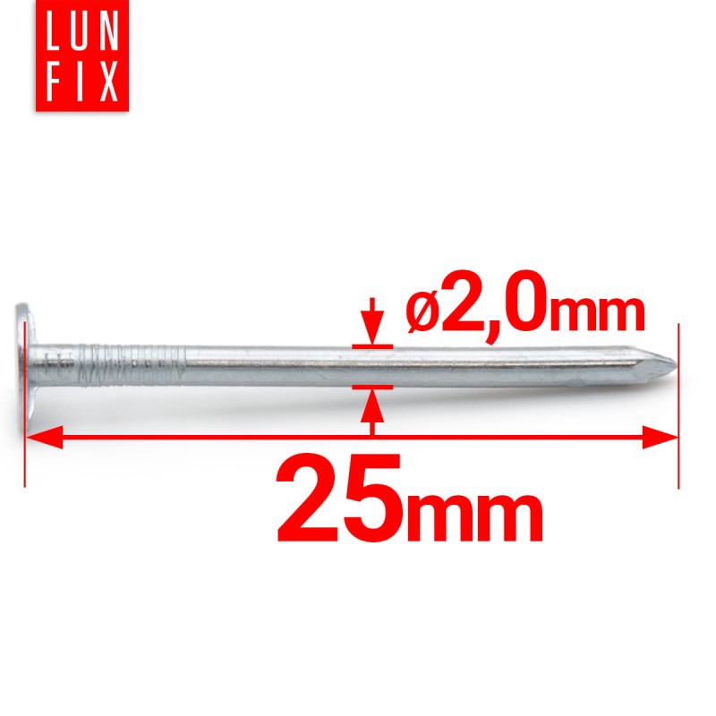 Gwoździe papowe 2x25 mm ocynkowane papiaki 1kg