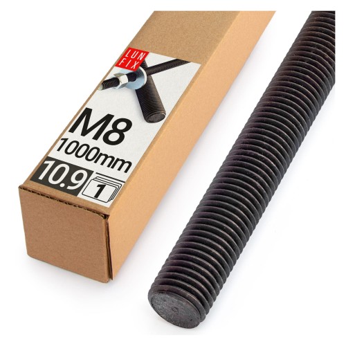 Závitová tyč M8 černá 1000 mm 10.9 1ks.