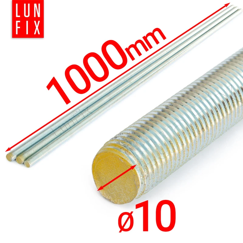 Závitová tyč M10 pozinkovaná 1000 mm třída 8,8 1ks.