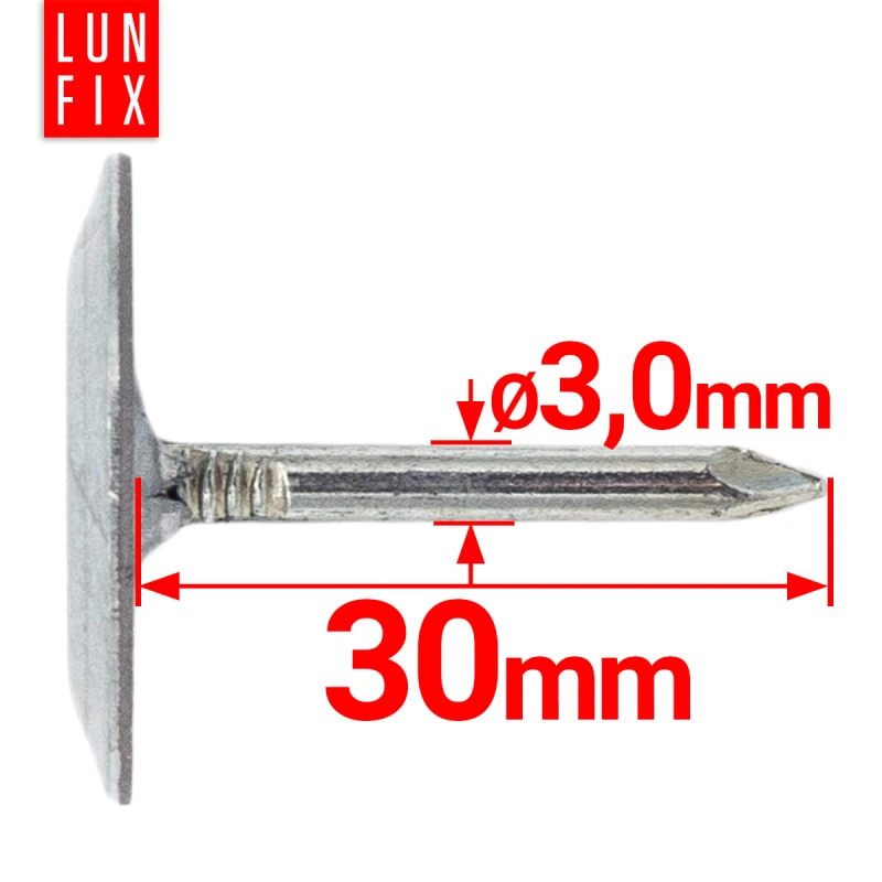 Střešní hřebíky 3x30 mm pozinkované podložka 1kg