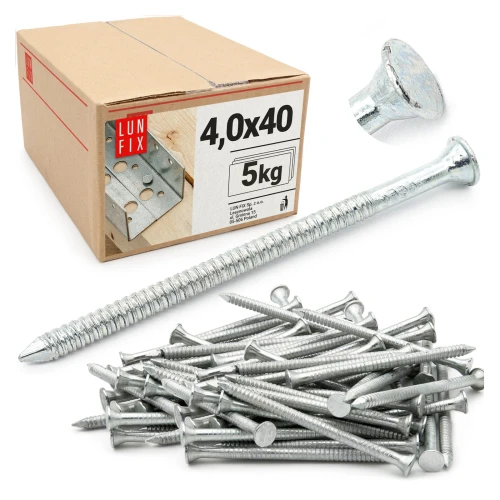 Konvexní hřebíky 4x40 mm 1,5" pozinkované 5kg