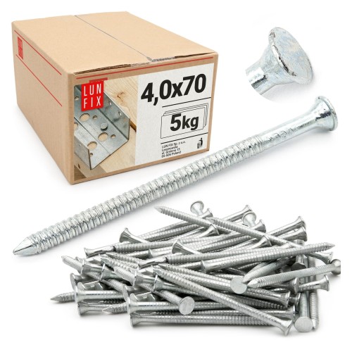 Konvexní hřebíky 4x70 mm pozinkované 5kg