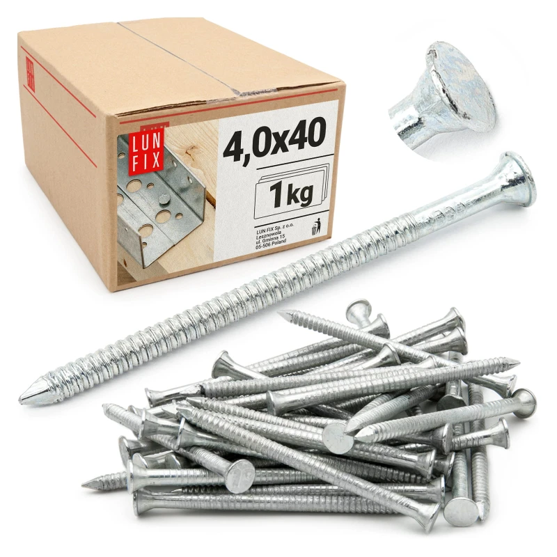 Konvexní hřebíky 4x40 mm pozinkované 1kg