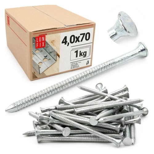 Konvexní hřebíky 4x70 mm pozinkované 1kg