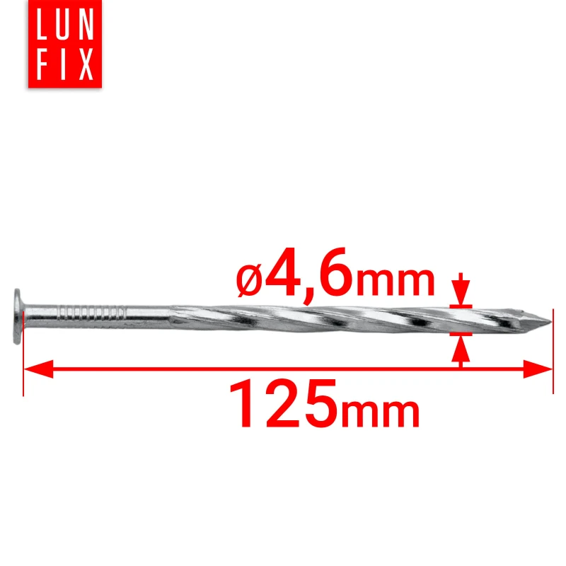 Šroubové hřebíky 4,6x125 mm 5" pozinkované 5 kg