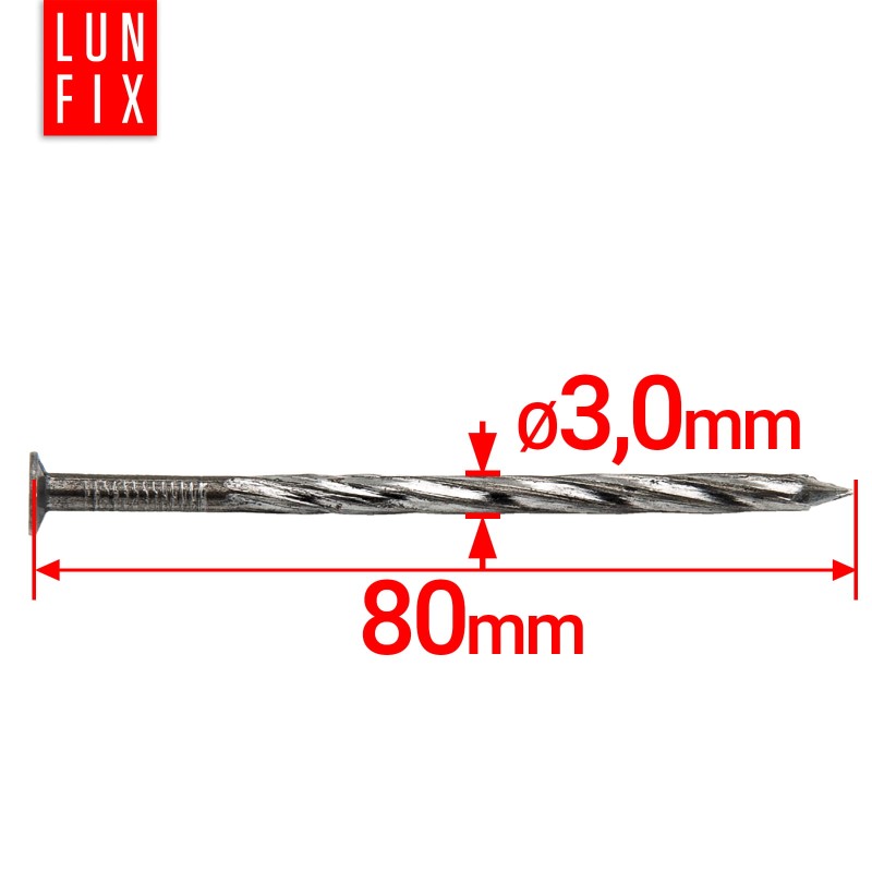 Gwoździe skręcane 3,0x80 3" czarne 5kg