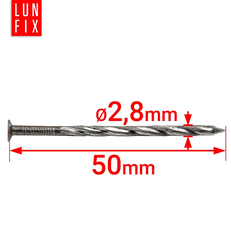 Šroubové hřebíky 2,8 x 50 mm 2" černý 5 kg