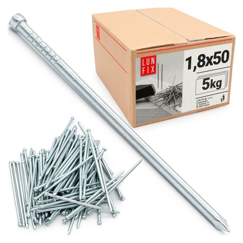 Hřebíky kolářské 1,8х50 mm 2" stříbrné 5kg