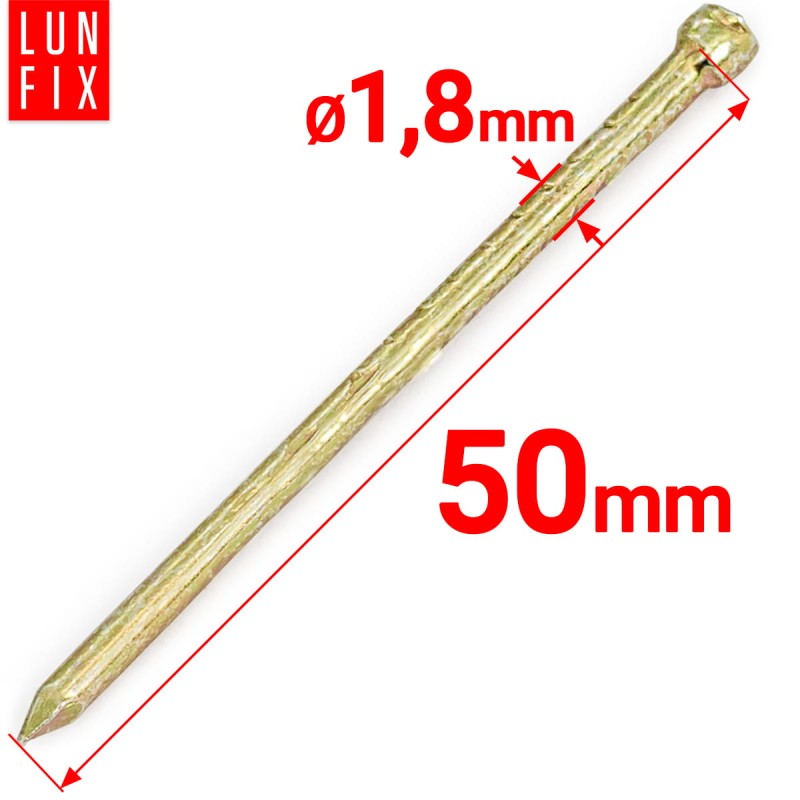 Gwoździe stolarskie 1,8x50mm żółte ocynkowane DIN1152 1kg