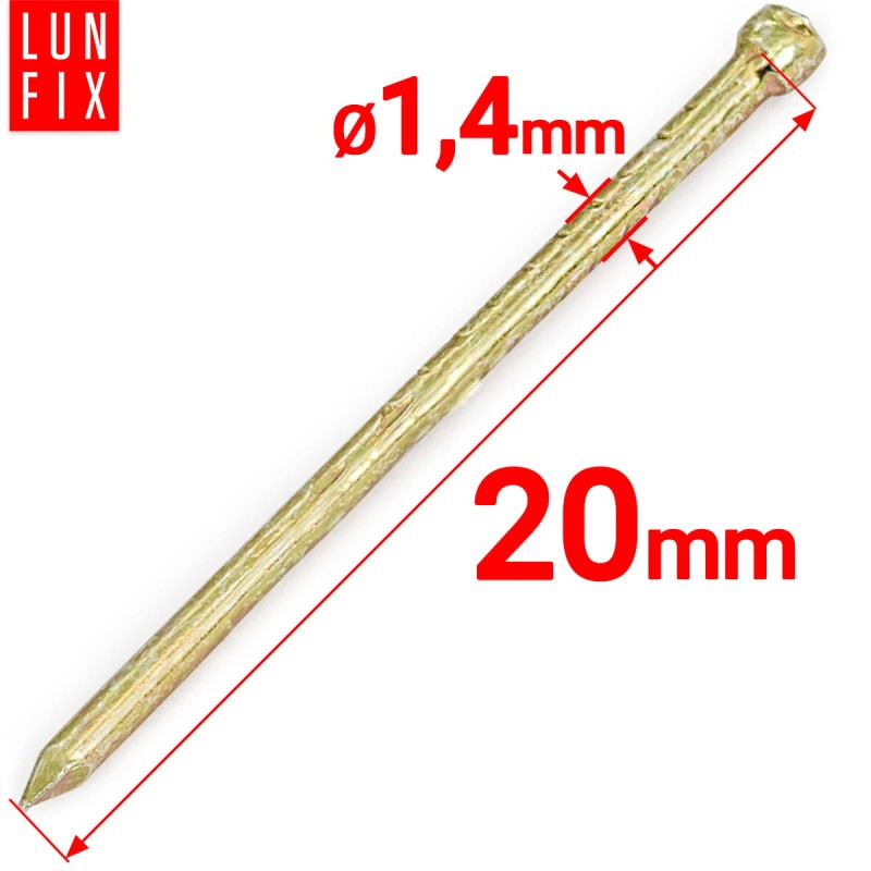Gwoździe stolarskie 1,4x20mm żółte ocynkowane DIN1152 100g