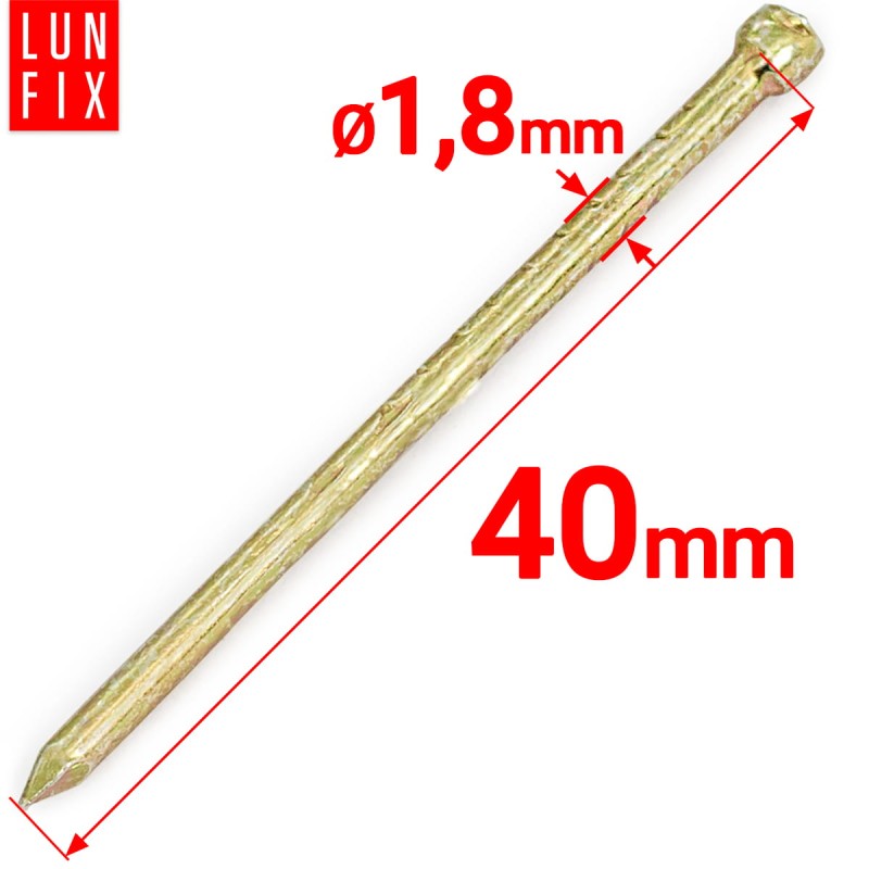 Gwoździe stolarskie 1,8x40mm żółte ocynkowane DIN1152 100g
