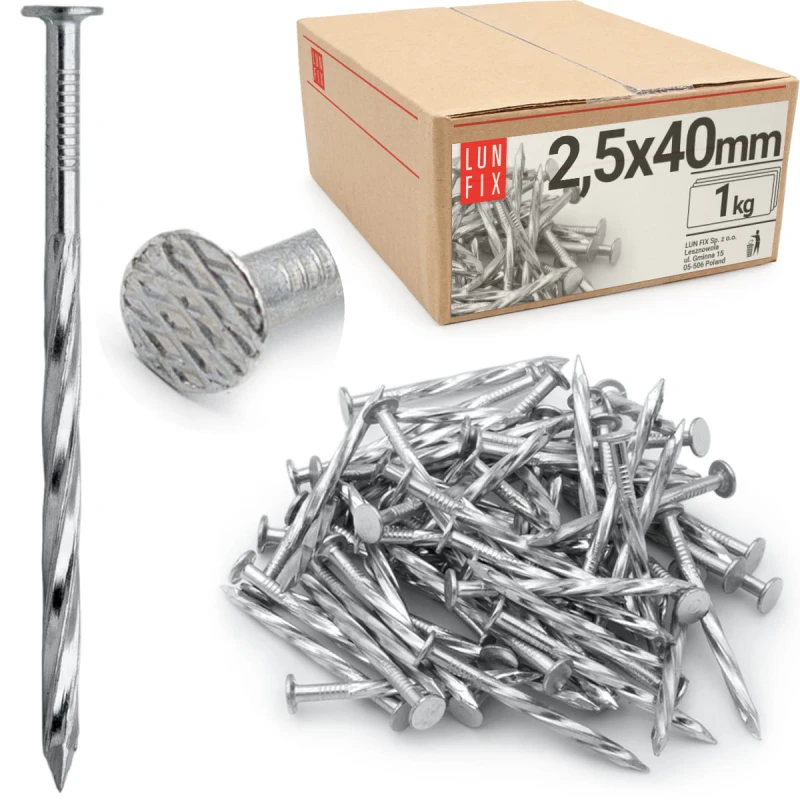 Šroubové hřebíky 2,5x40 mm pozinkované 1kg