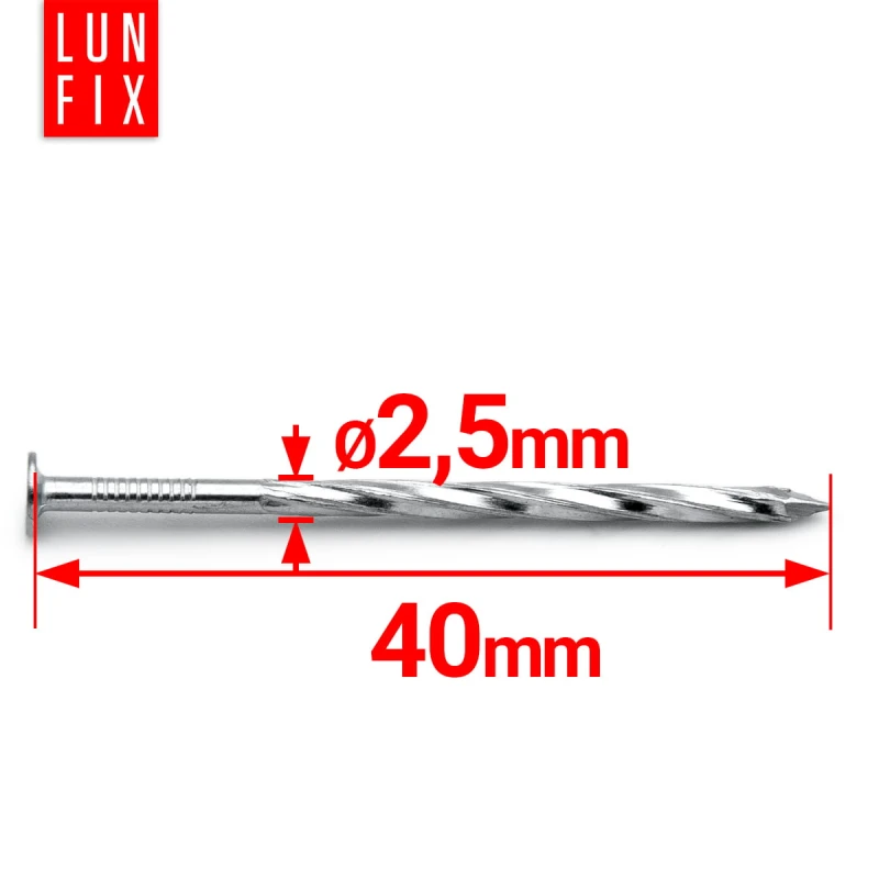 Šroubové hřebíky 2,5x40 mm pozinkované 1kg
