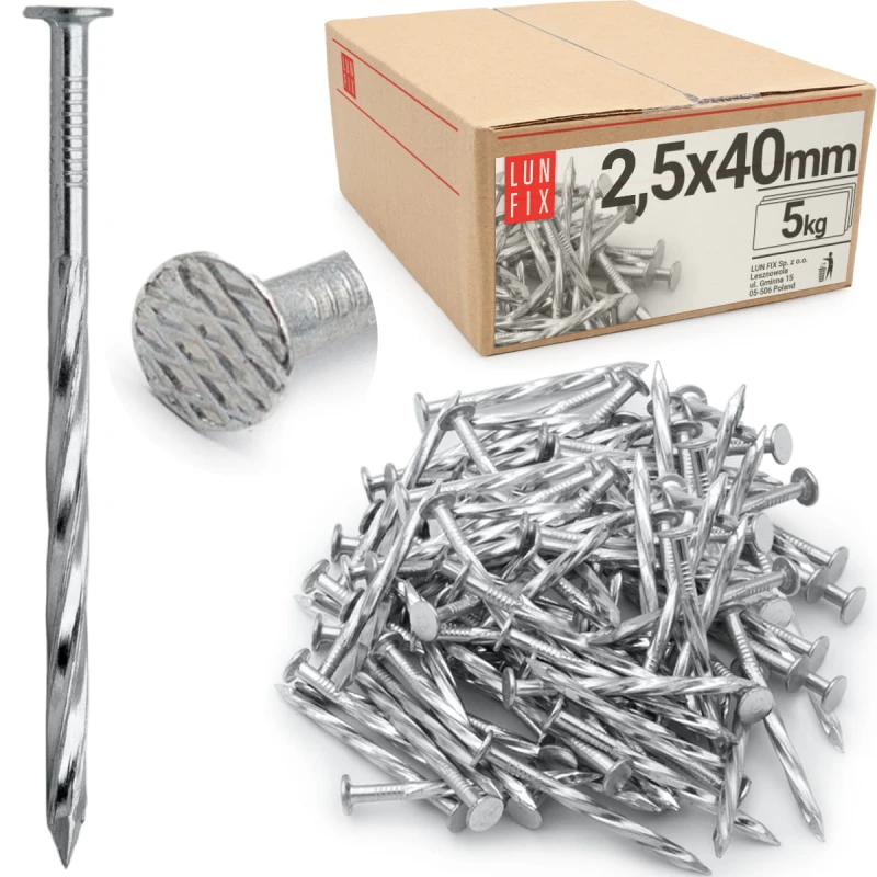 Šroubové hřebíky 2,5x40 mm pozinkované 5kg