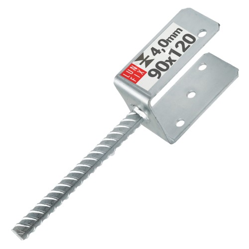 Kotevní patka typ U s týčí do betonu 90mm