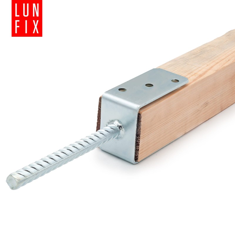 Podstawa słupa do wmurowania 90mm kotwa z prętem do betonu