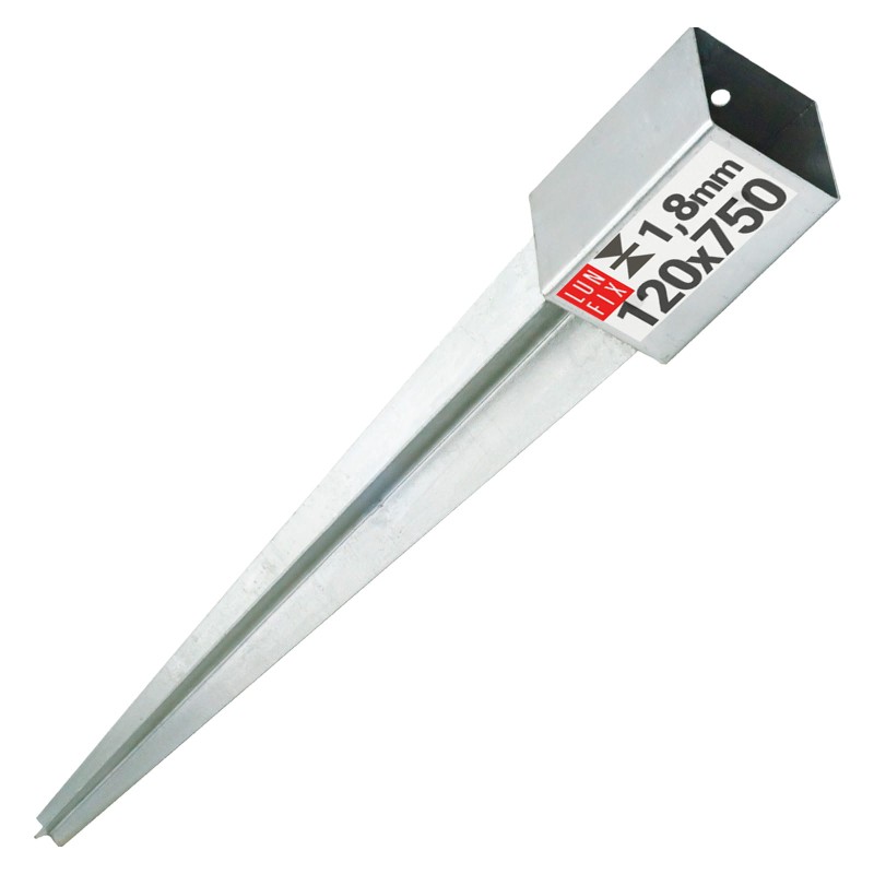 Podstawa słupa wbijana 120x120x2 mm kotwa 750mm