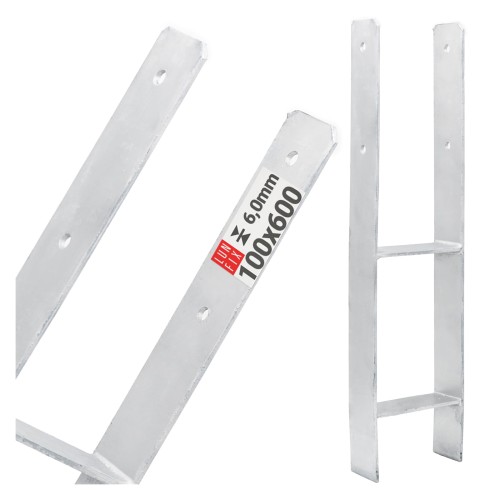 Ukotvení trámků typ H 100x600x6mm