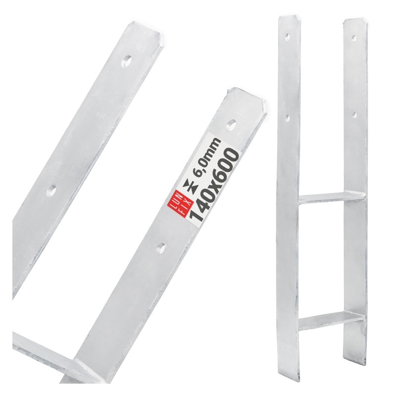 Podstawa słupa typ H 140x600x6 mm kotwa