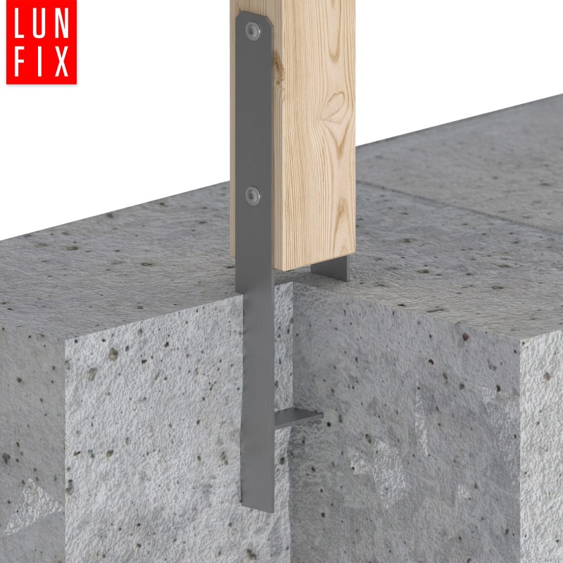 Podstawa słupa typ H 80x600x6 mm kotwa