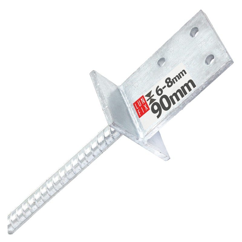 Podstawa słupa wpuszczana 90mm kotwa z prętem do betonu