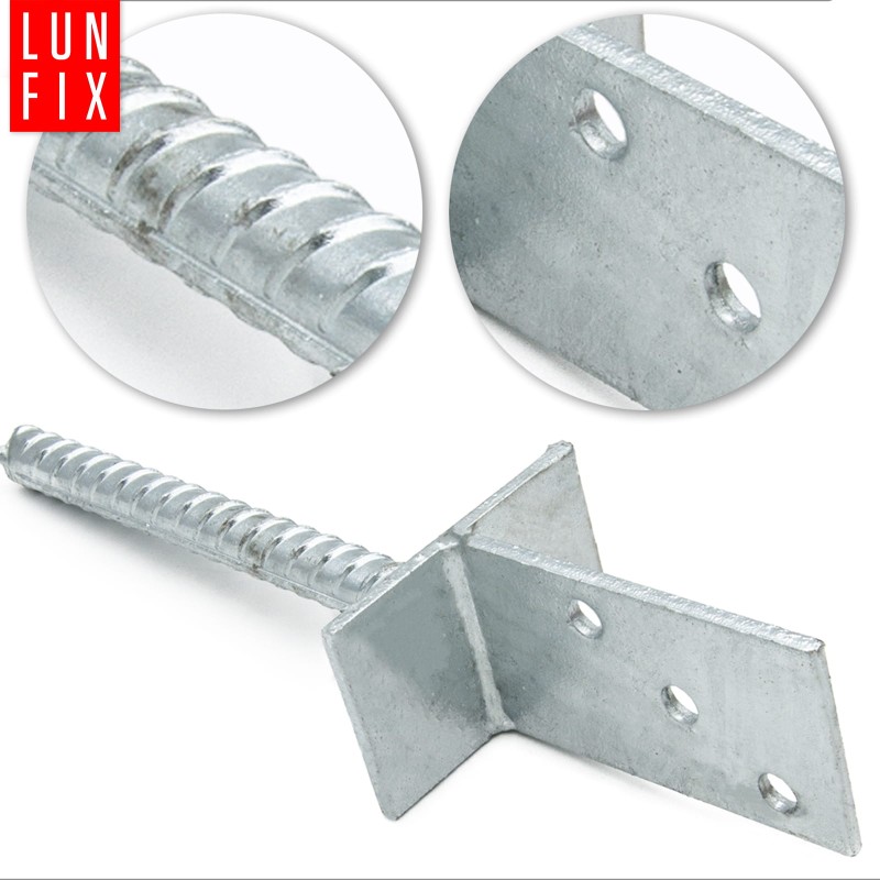 Podstawa słupa wpuszczana 90mm kotwa z prętem do betonu