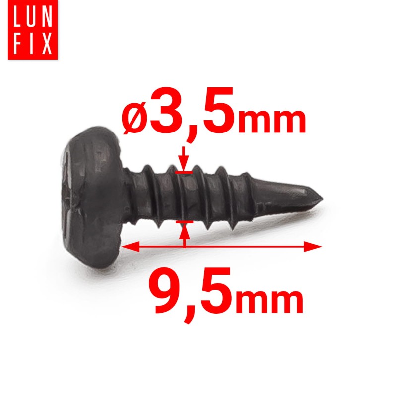 Wkręty samowiercące 3,5x9,5mm do metalu fosfatowane 1000szt.