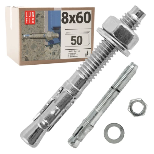 Kotva do betonu M8 60mm rozpěrná 50ks.