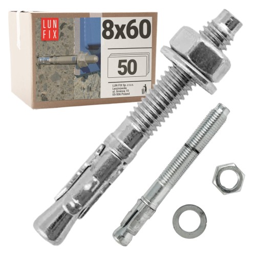 Kotva do betonu M8 60mm rozpěrná 50ks.
