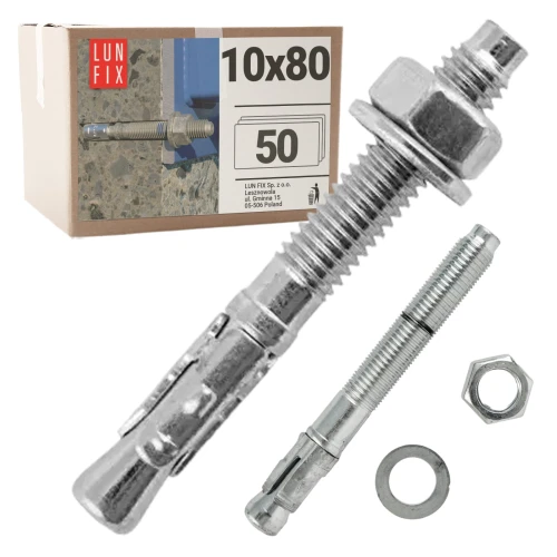 Kotva do betonu M10 80mm rozpěrná 50ks.