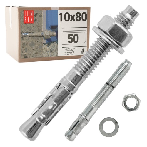 Kotva do betonu M10 80mm rozpěrná 50ks.