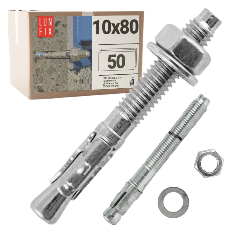 Kotva do betonu M10 80mm rozpěrná 50ks.