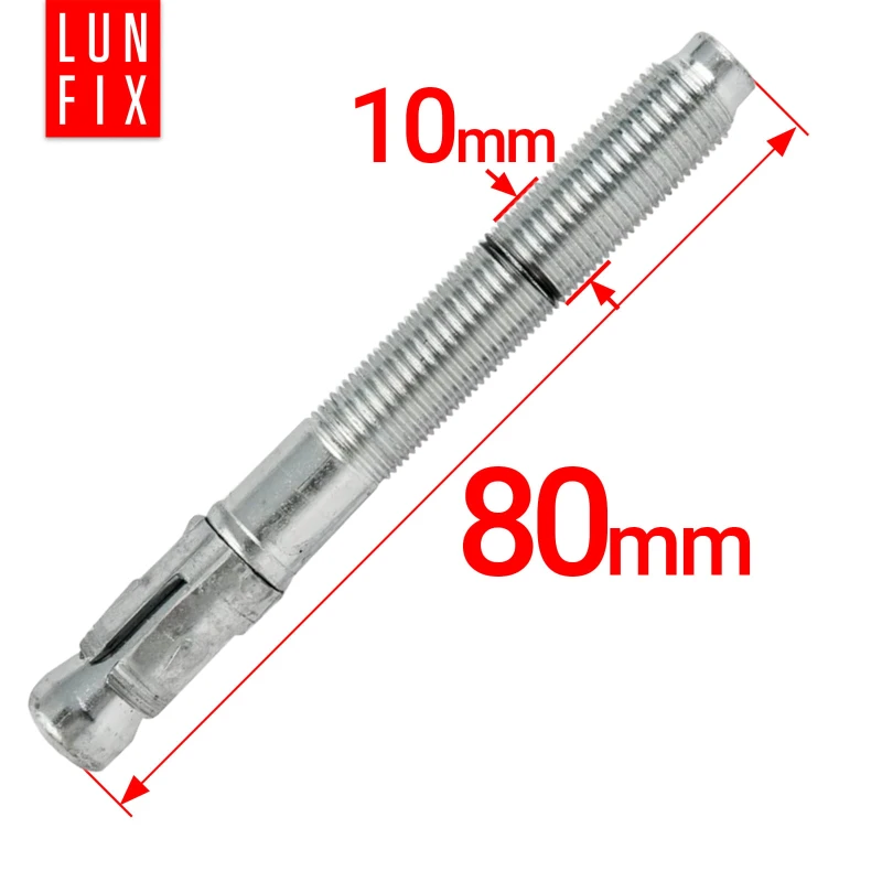 Kotva do betonu M10 80mm rozpěrná 50ks.
