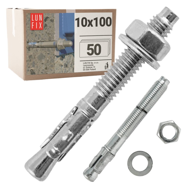 Kotwa ekspresowa do betonu M10 100mm pierścieniowa rozprężana 50szt.