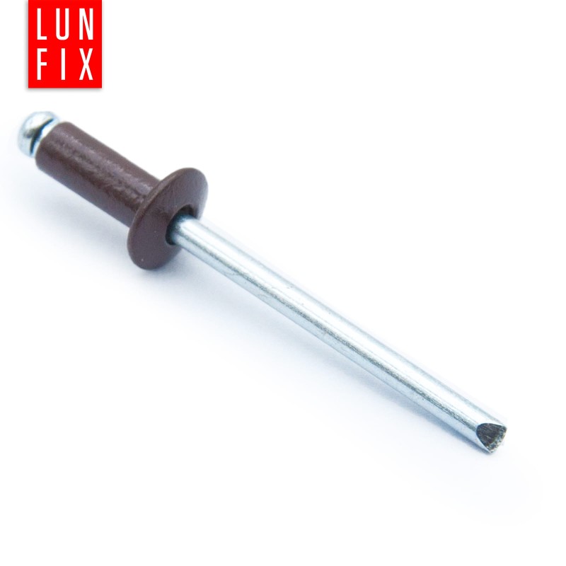 Nity zrywalne 4,8x8mm aluminiowo-stalowe brązowe RAL 8017 100szt.