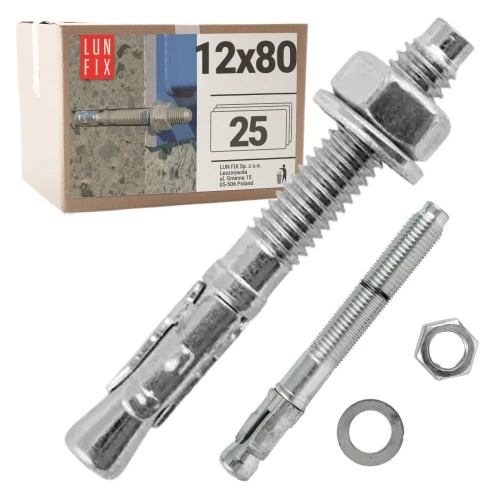 Kotva do betonu M12 80mm rozpěrná 25ks.