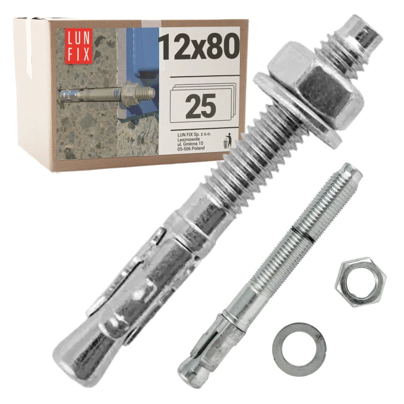 Kotva do betonu M12 80mm rozpěrná 25ks.