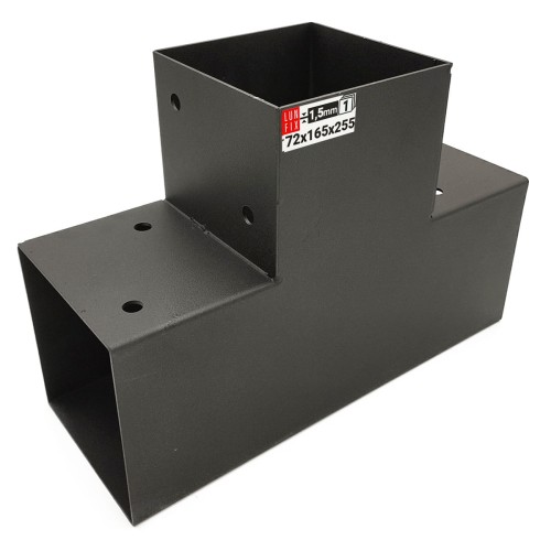 Spojka trámů T 70x70mm čtvercová podpora 3 konce