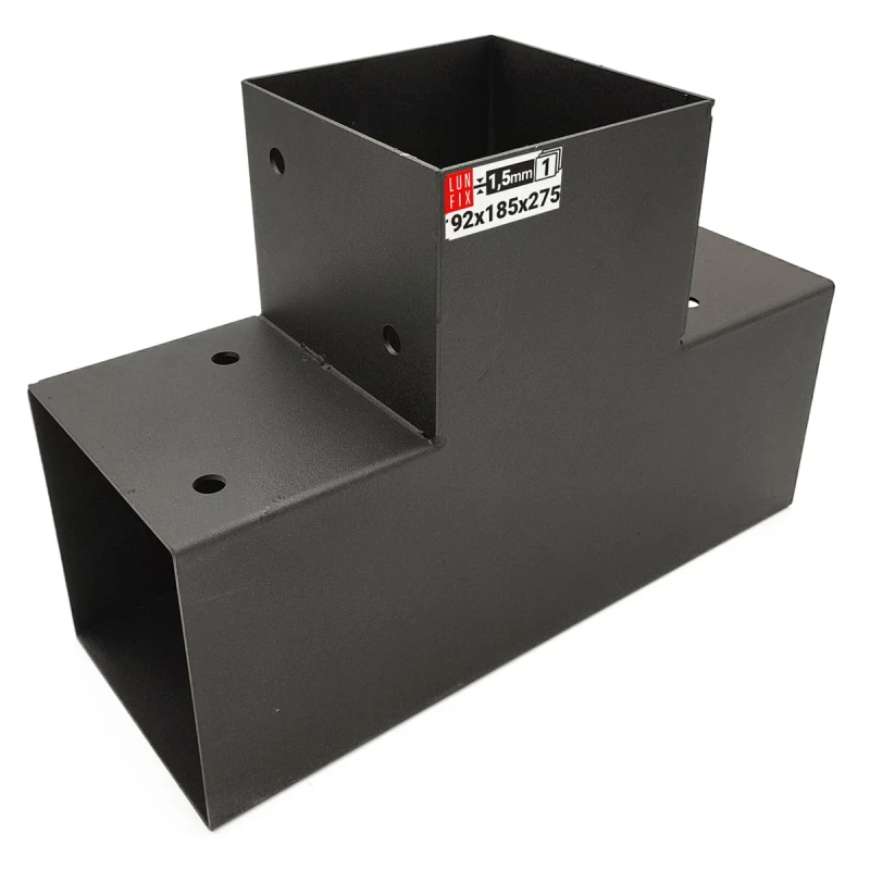 Spojka trámů T 90x90mm čtvercová podpora 3 konce