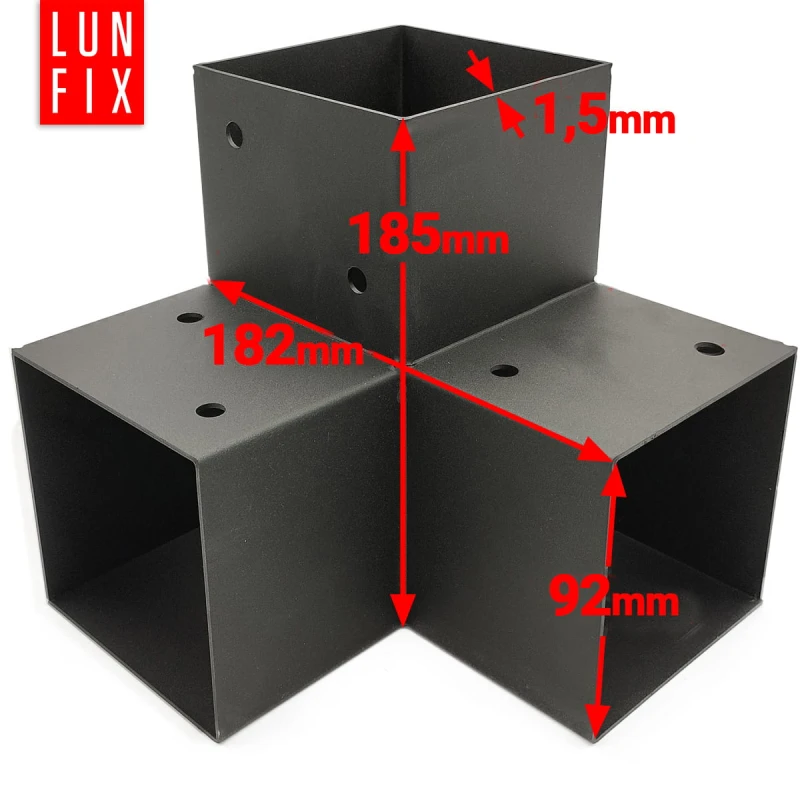 Spojka trámů Y 90x90mm čtvercová podpora 3 konce