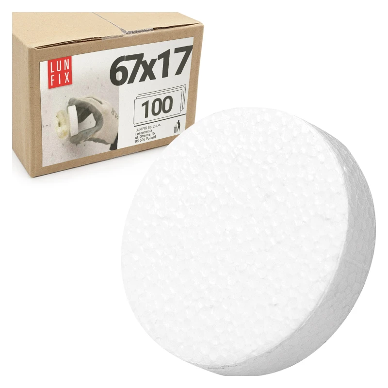 Zátka polystyrenová bíla 67 mm 100ks.