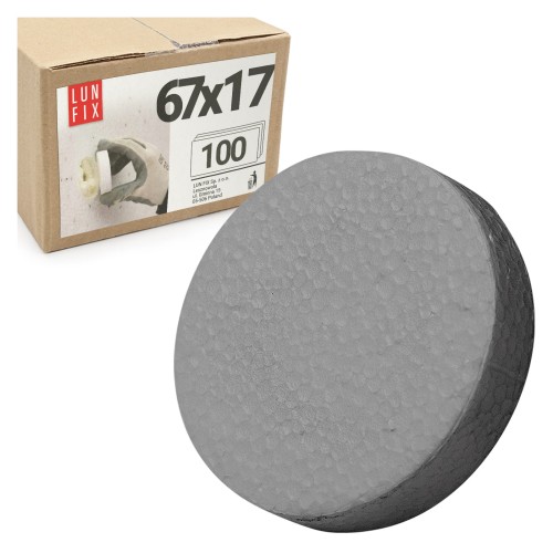 Zátka polystyrenová grafitová 67 mm 100ks.