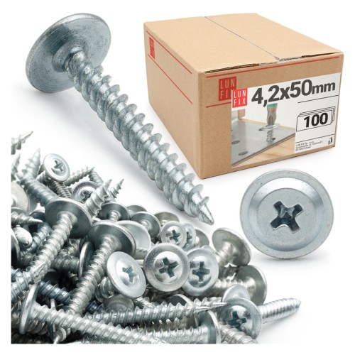 Samovrtný vrut s podložkovou hlavou 4,2x50 do kovu WPC 100ks.
